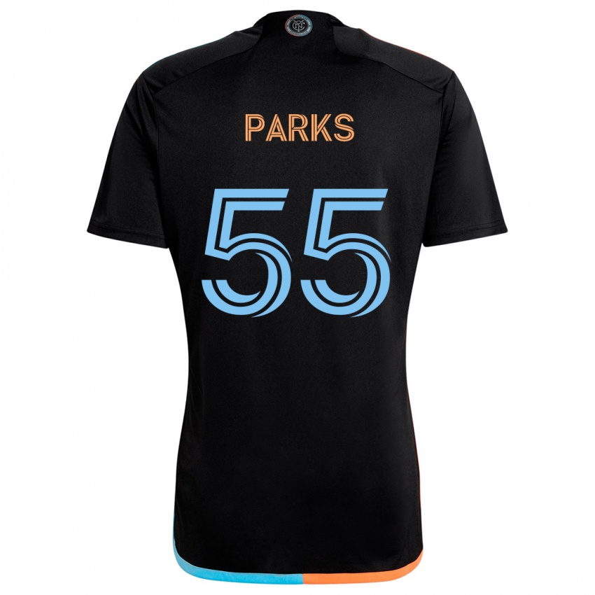 Criança Camisola Keaton Parks #55 Preto Laranja Azul Alternativa 2024/25 Camisa