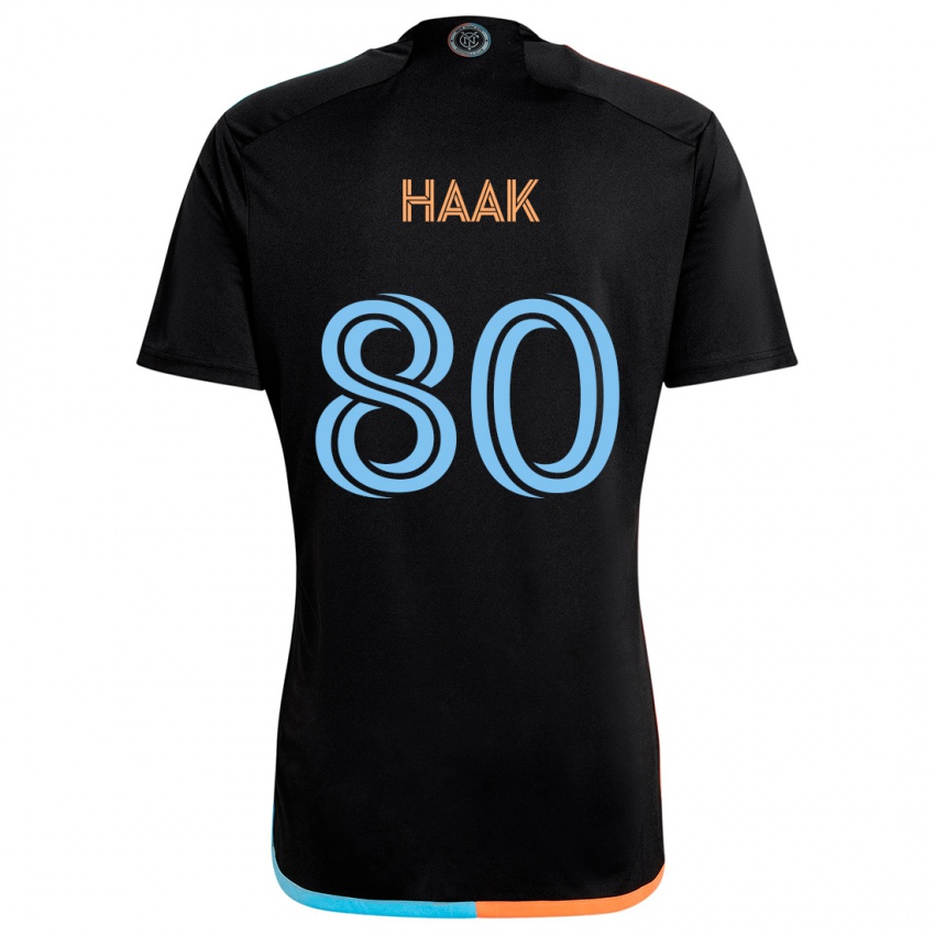 Criança Camisola Justin Haak #80 Preto Laranja Azul Alternativa 2024/25 Camisa