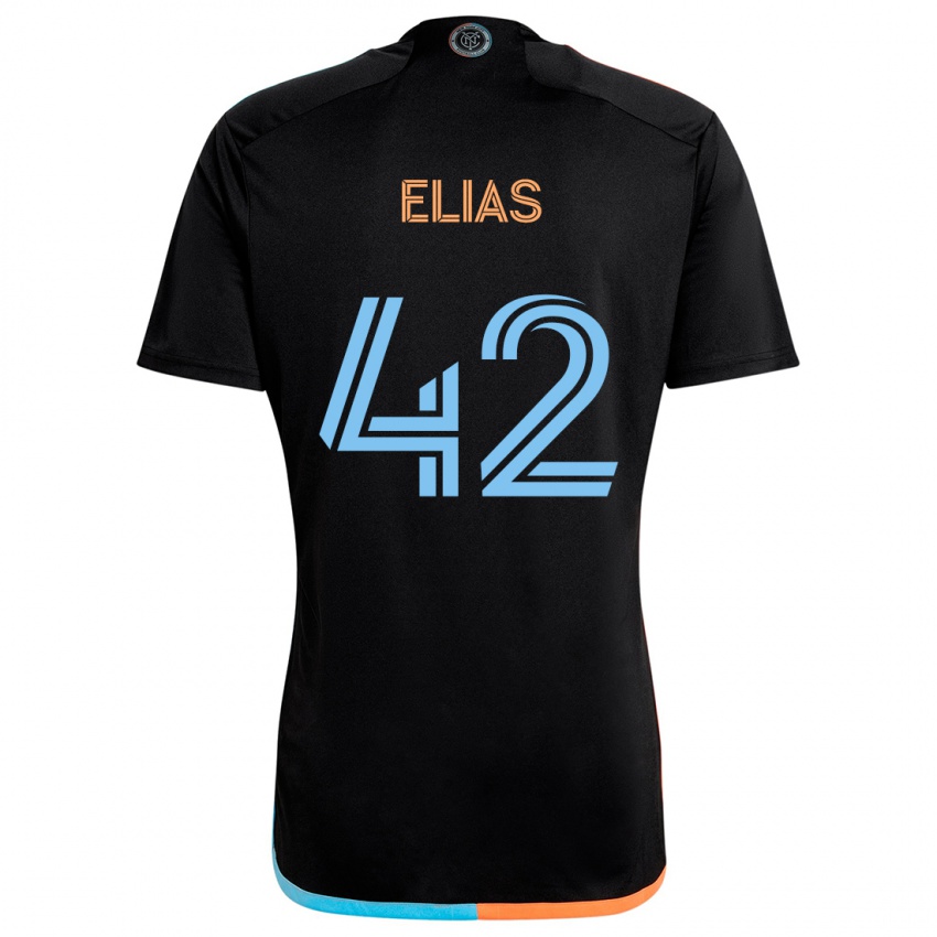 Criança Camisola Piero Elias #42 Preto Laranja Azul Alternativa 2024/25 Camisa