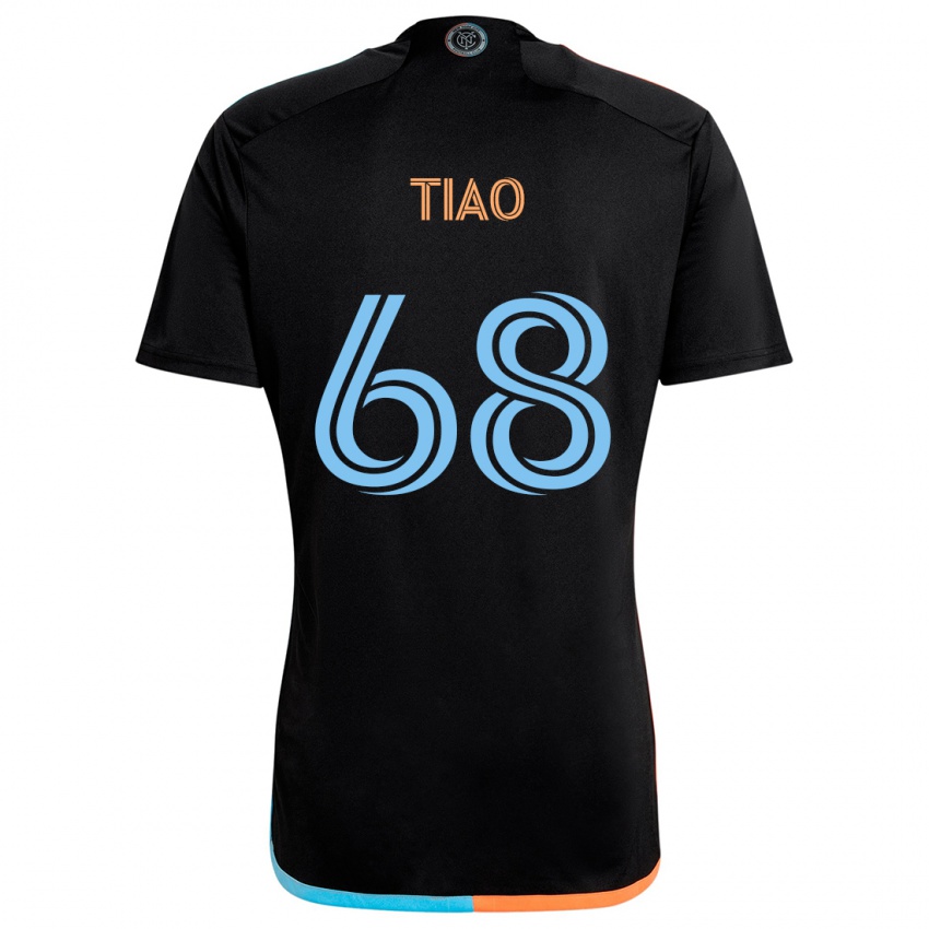 Criança Camisola Christopher Tiao #68 Preto Laranja Azul Alternativa 2024/25 Camisa