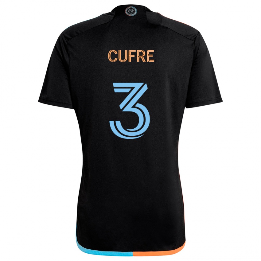 Criança Camisola Braian Cufré #3 Preto Laranja Azul Alternativa 2024/25 Camisa