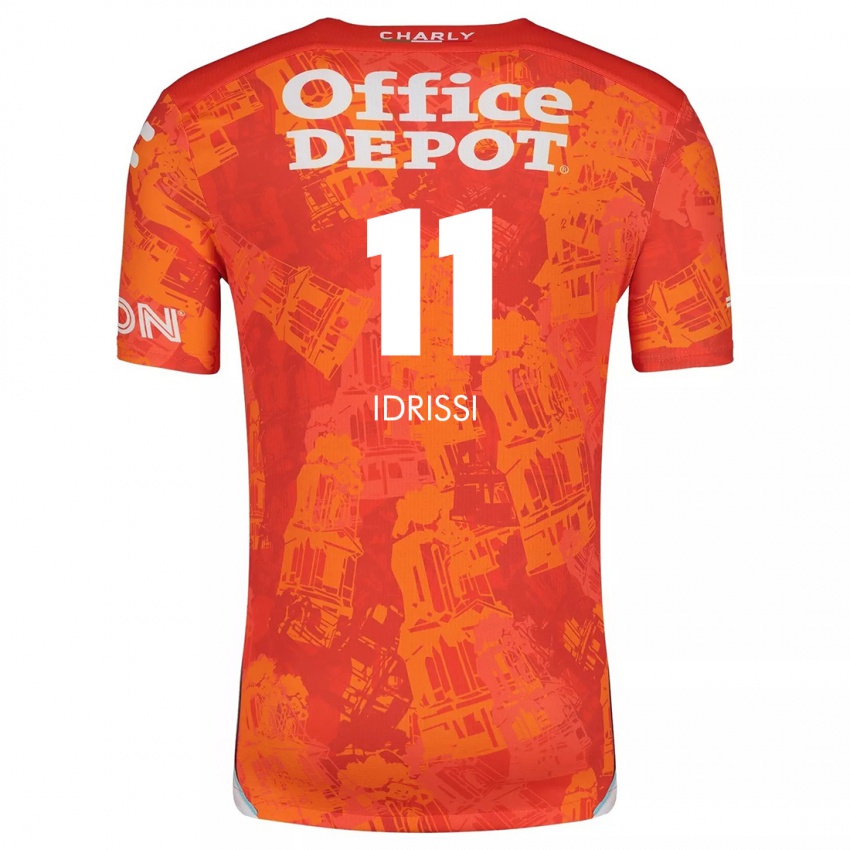 Criança Camisola Oussama Idrissi #11 Laranja Branco Alternativa 2024/25 Camisa