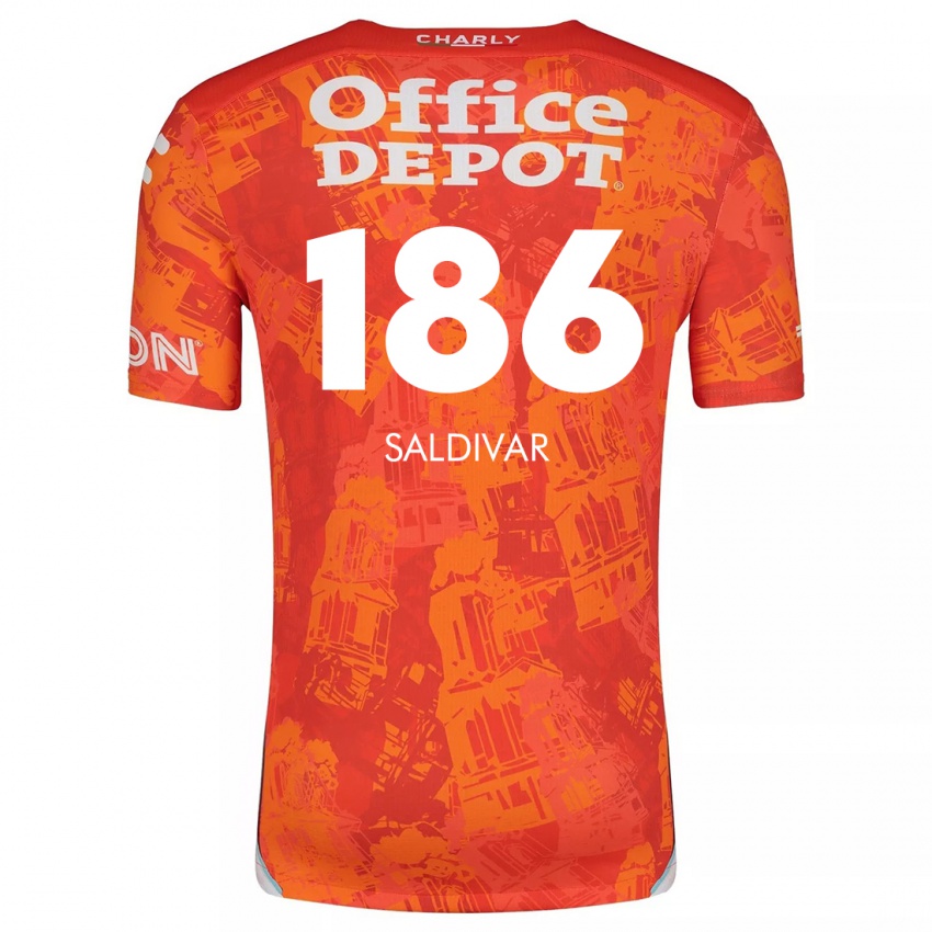 Criança Camisola José Saldívar #186 Laranja Branco Alternativa 2024/25 Camisa