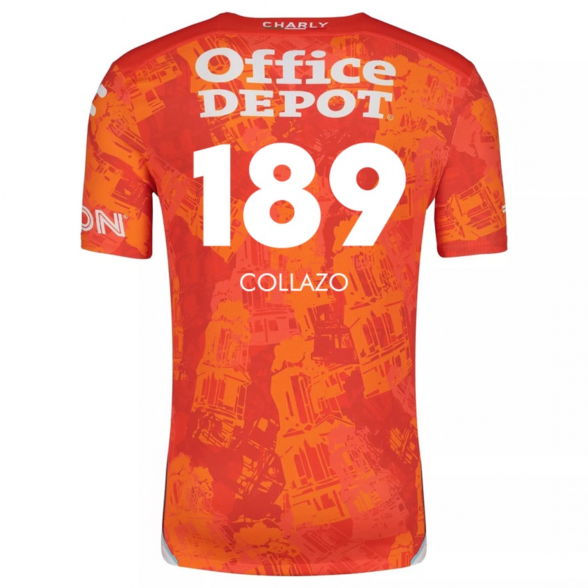 Criança Camisola David Collazo #189 Laranja Branco Alternativa 2024/25 Camisa