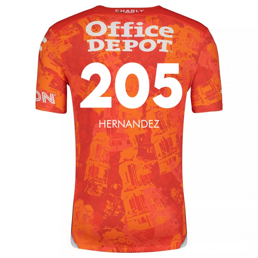 Criança Camisola Sergio Hernández #205 Laranja Branco Alternativa 2024/25 Camisa