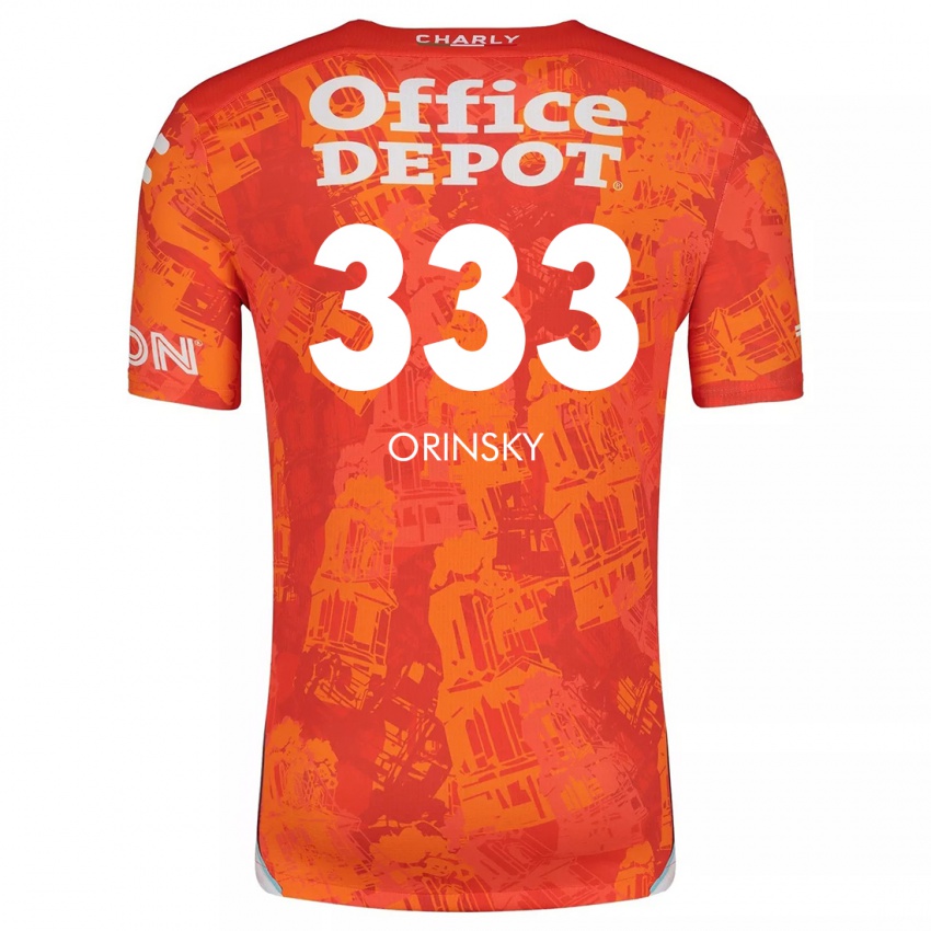 Criança Camisola Edson Orinsky #333 Laranja Branco Alternativa 2024/25 Camisa