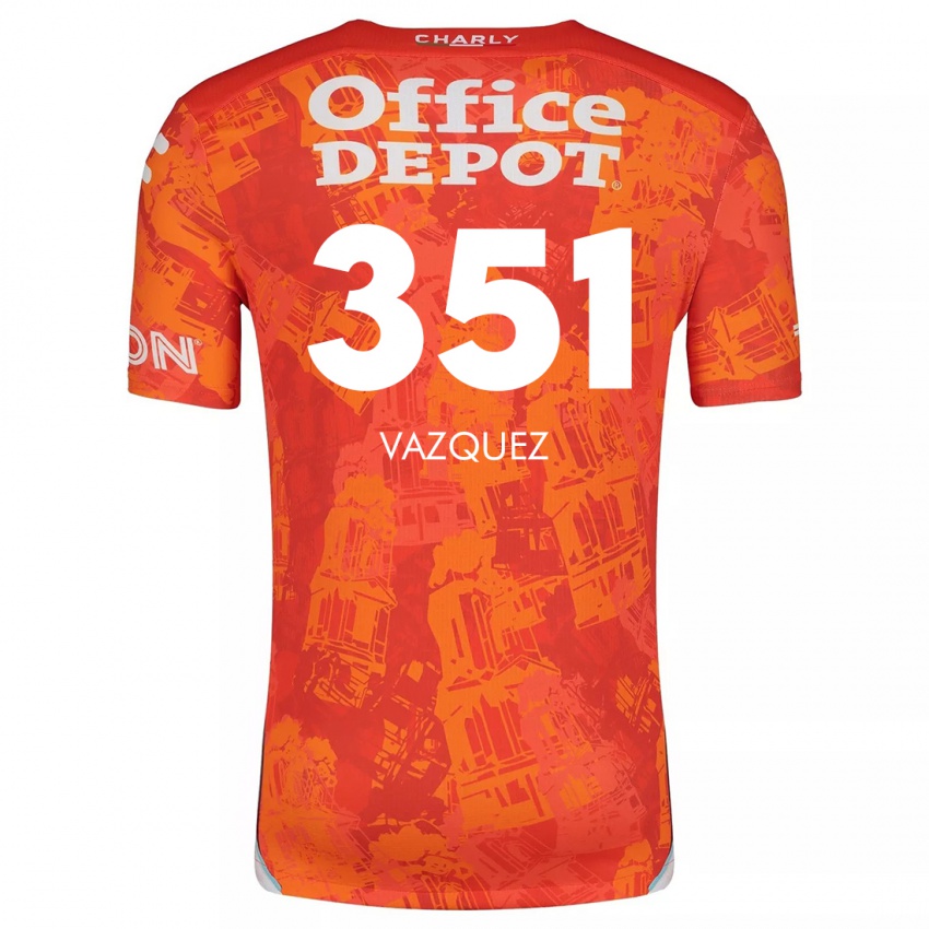 Criança Camisola Maximo Vázquez #351 Laranja Branco Alternativa 2024/25 Camisa