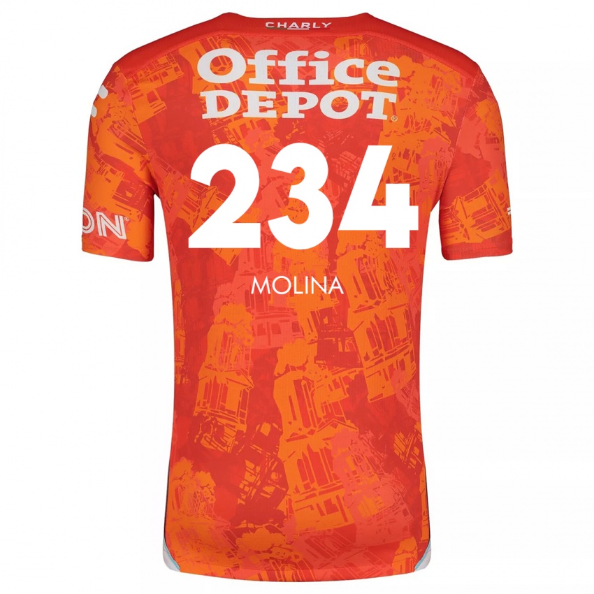 Criança Camisola Yoshimar Molina #234 Laranja Branco Alternativa 2024/25 Camisa