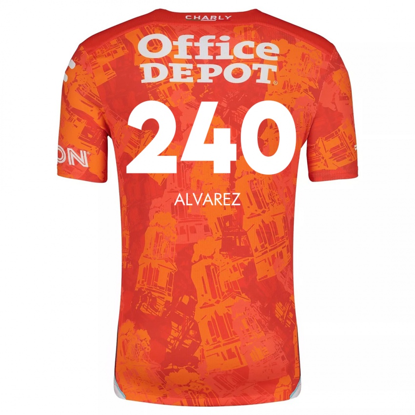 Criança Camisola Gael Álvarez #240 Laranja Branco Alternativa 2024/25 Camisa