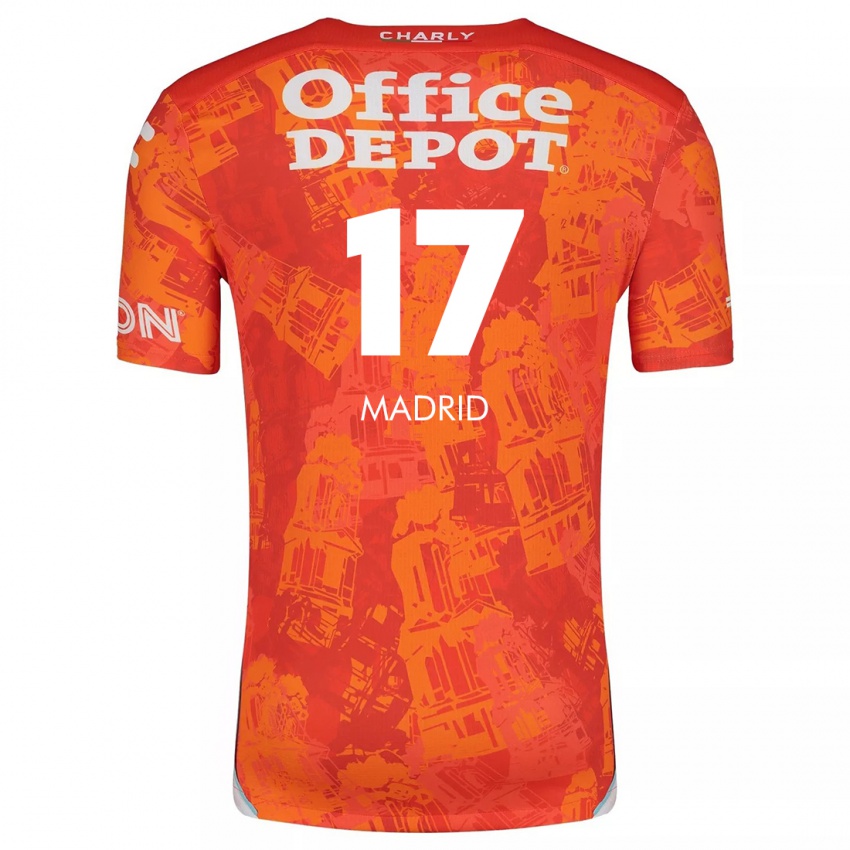 Criança Camisola Yanín Madrid #17 Laranja Branco Alternativa 2024/25 Camisa