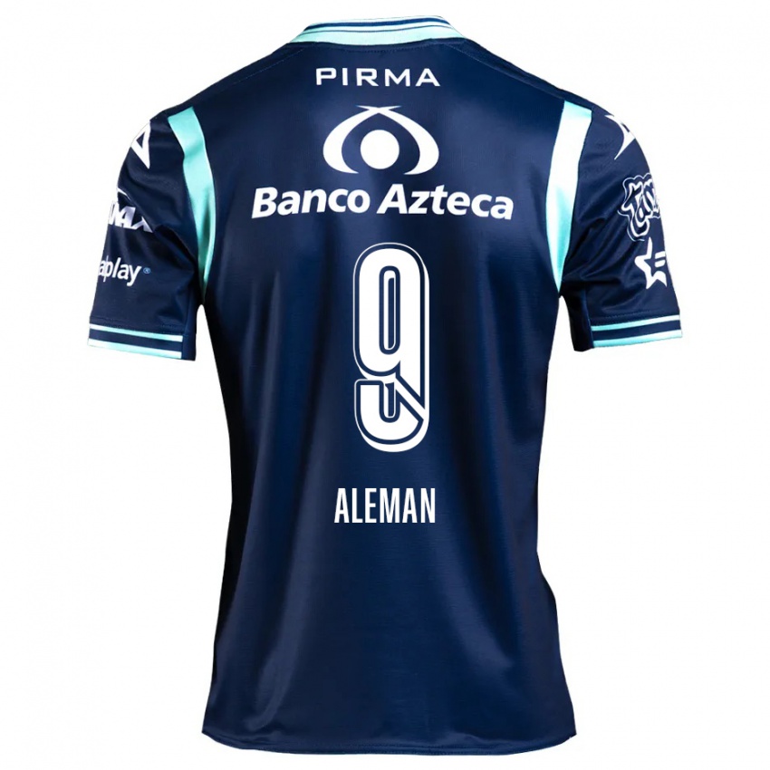 Criança Camisola Nelly Alemán #9 Azul-Marinho Alternativa 2024/25 Camisa