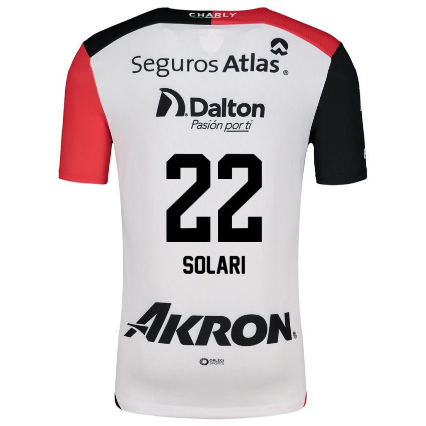 Criança Camisola Augusto Solari #22 Branco Vermelho Preto Alternativa 2024/25 Camisa