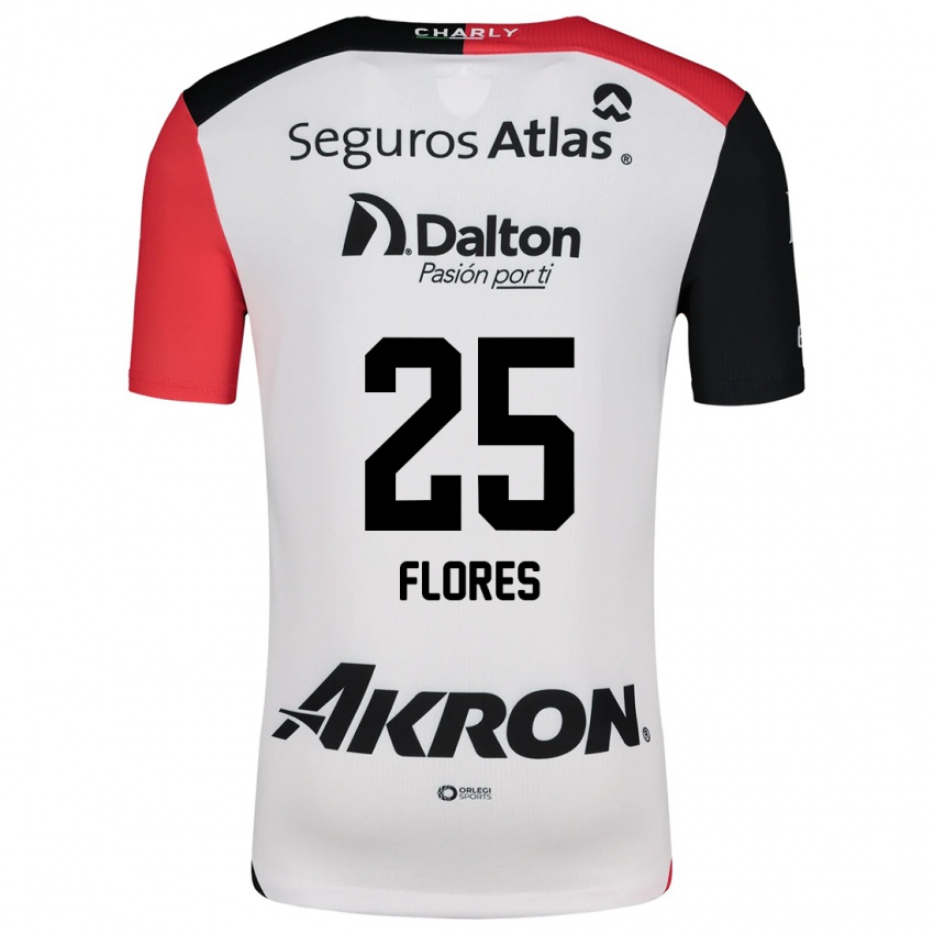 Criança Camisola Leonardo Flores #25 Branco Vermelho Preto Alternativa 2024/25 Camisa