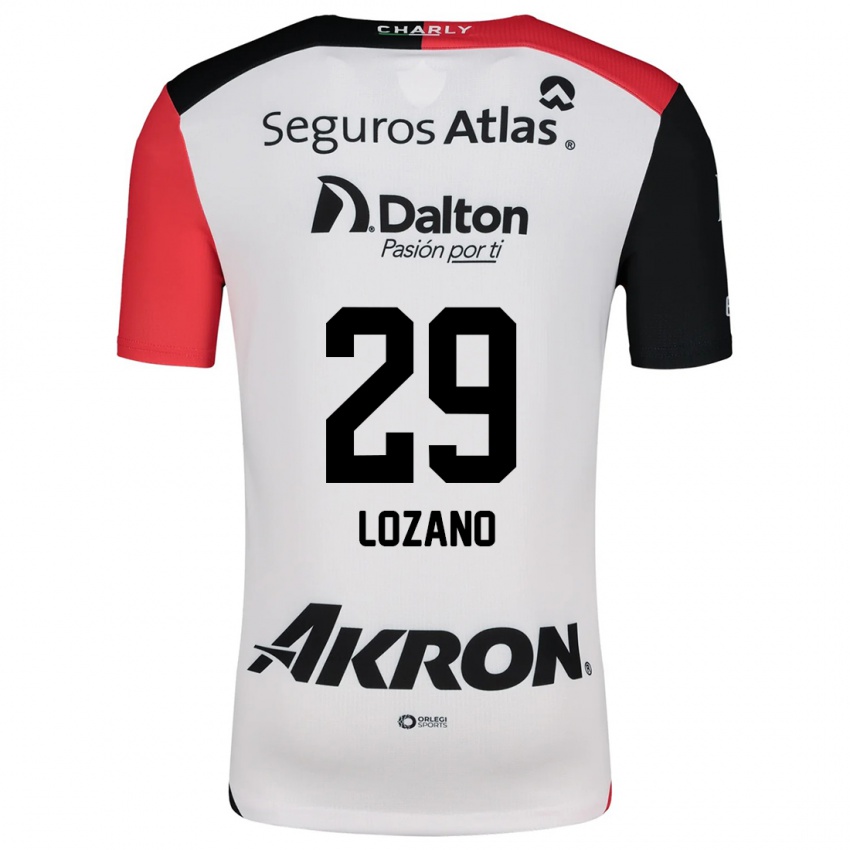 Criança Camisola Brian Lozano #29 Branco Vermelho Preto Alternativa 2024/25 Camisa