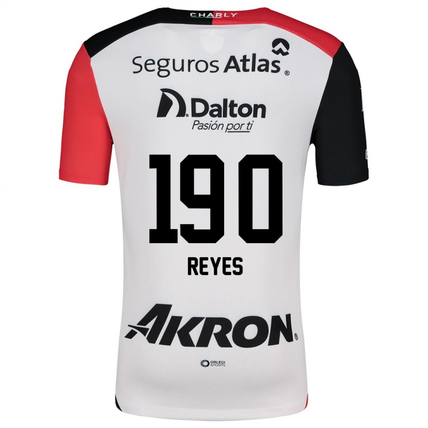 Criança Camisola Óscar Reyes #190 Branco Vermelho Preto Alternativa 2024/25 Camisa