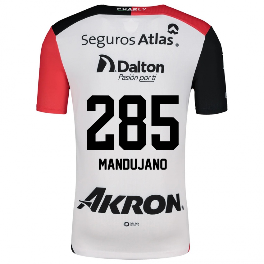 Criança Camisola Sebastián Mandujano #285 Branco Vermelho Preto Alternativa 2024/25 Camisa