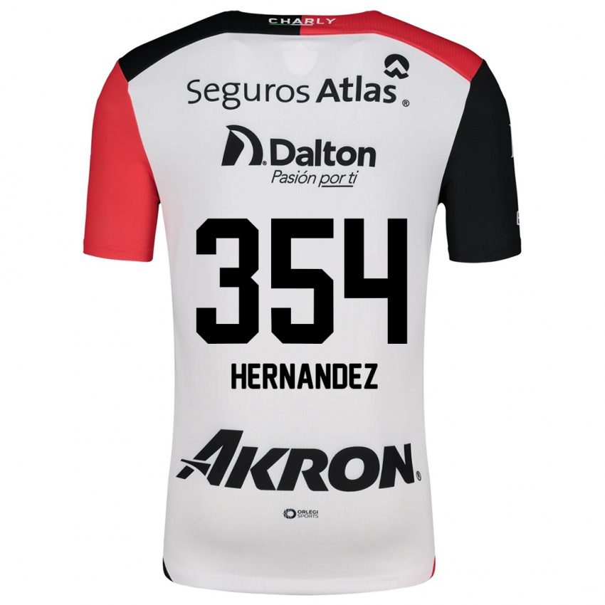 Criança Camisola Daniel Hernández #354 Branco Vermelho Preto Alternativa 2024/25 Camisa