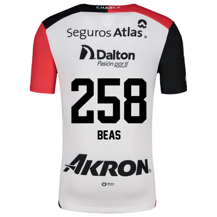 Criança Camisola Álvaro Beas #258 Branco Vermelho Preto Alternativa 2024/25 Camisa