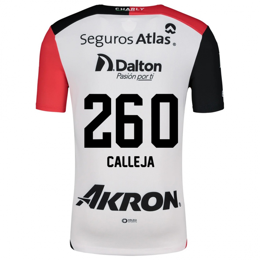 Criança Camisola Diego Calleja #260 Branco Vermelho Preto Alternativa 2024/25 Camisa