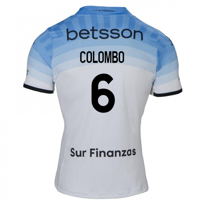 Criança Camisola Nazareno Colombo #6 Branco Azul Preto Alternativa 2024/25 Camisa