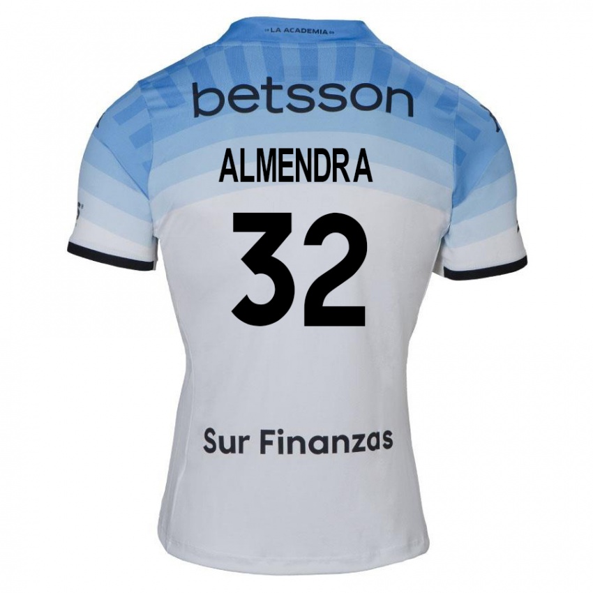 Criança Camisola Agustin Almendra #32 Branco Azul Preto Alternativa 2024/25 Camisa