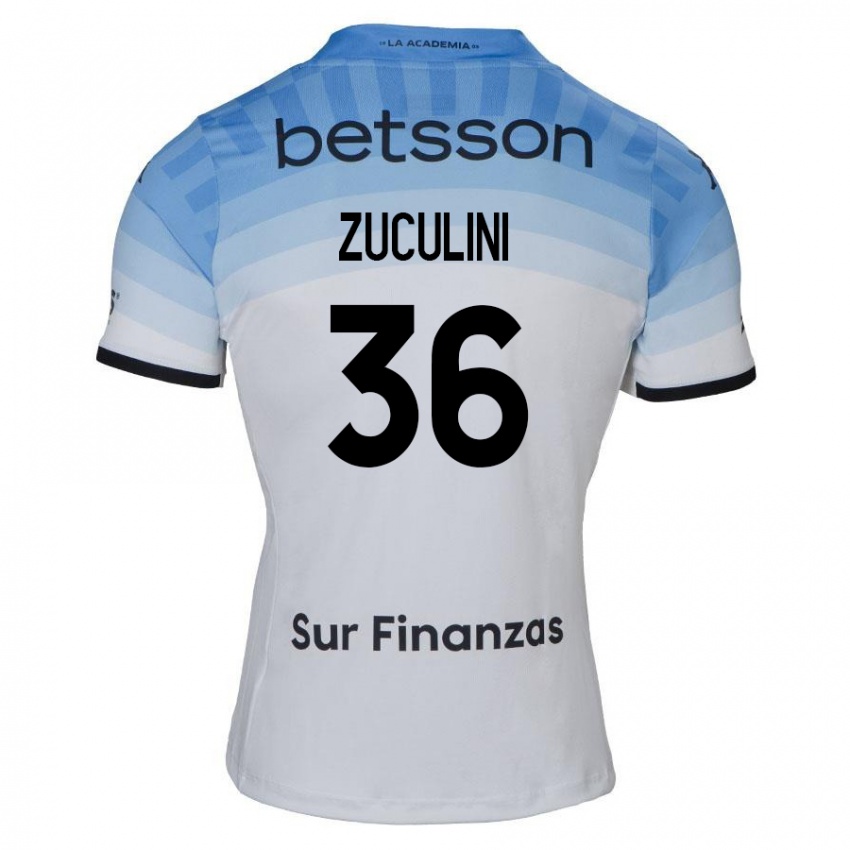 Criança Camisola Bruno Zuculini #36 Branco Azul Preto Alternativa 2024/25 Camisa