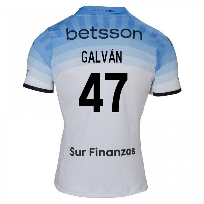 Criança Camisola Ignacio Galván #47 Branco Azul Preto Alternativa 2024/25 Camisa