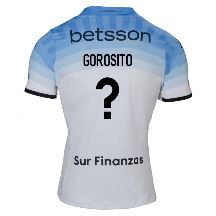 Criança Camisola Iván Gorosito #0 Branco Azul Preto Alternativa 2024/25 Camisa