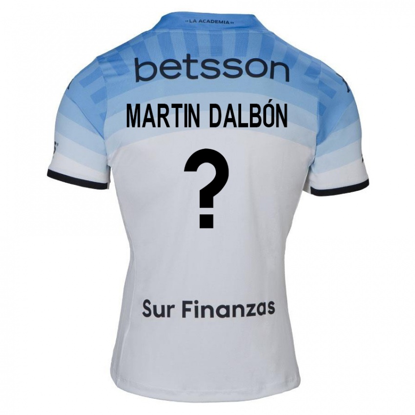 Criança Camisola Juan Martin Dalbón #0 Branco Azul Preto Alternativa 2024/25 Camisa