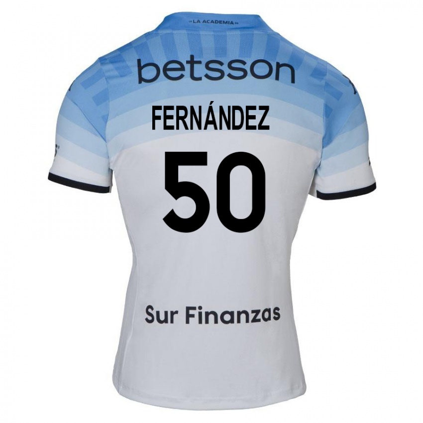 Criança Camisola Román Fernández #50 Branco Azul Preto Alternativa 2024/25 Camisa