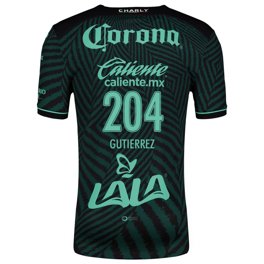 Criança Camisola Gabriel Gutiérrez #204 Preto Verde Alternativa 2024/25 Camisa