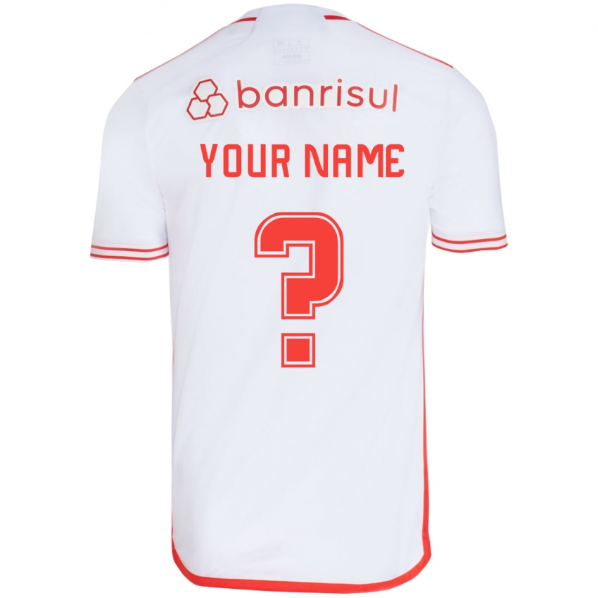 Criança Camisola Seu Nome #0 Branco Vermelho Alternativa 2024/25 Camisa