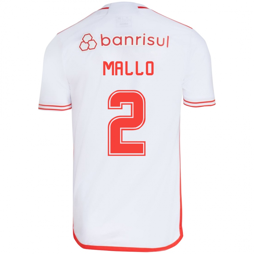 Criança Camisola Hugo Mallo #2 Branco Vermelho Alternativa 2024/25 Camisa