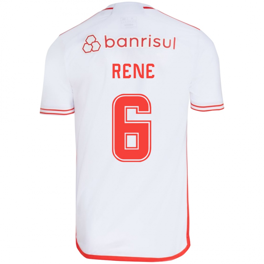 Criança Camisola Rene #6 Branco Vermelho Alternativa 2024/25 Camisa