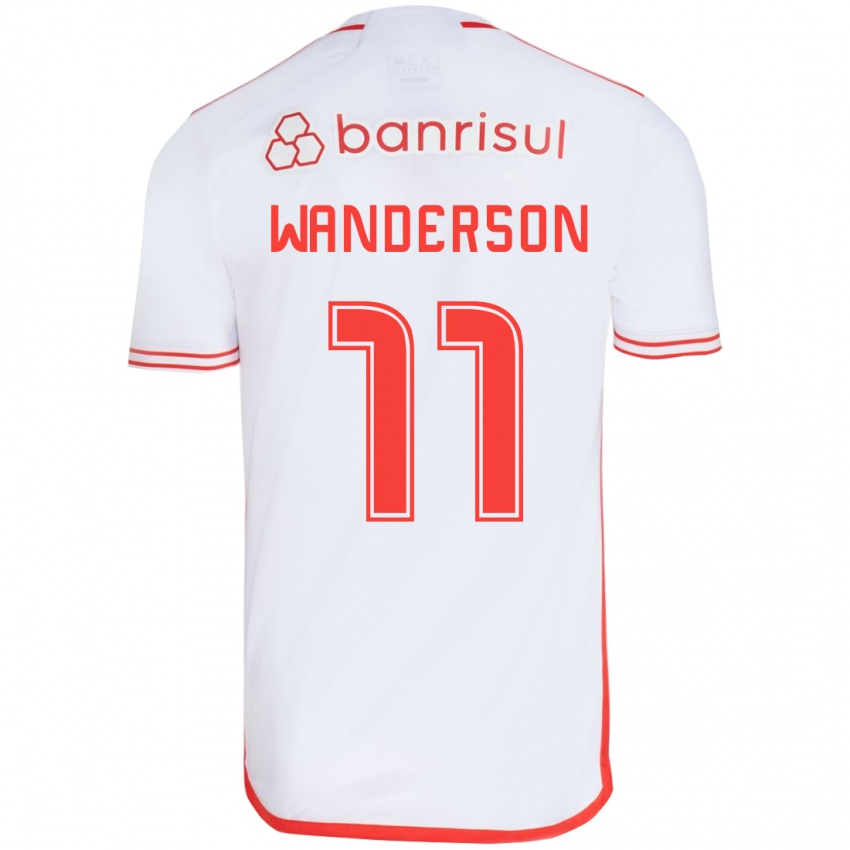 Criança Camisola Wanderson #11 Branco Vermelho Alternativa 2024/25 Camisa