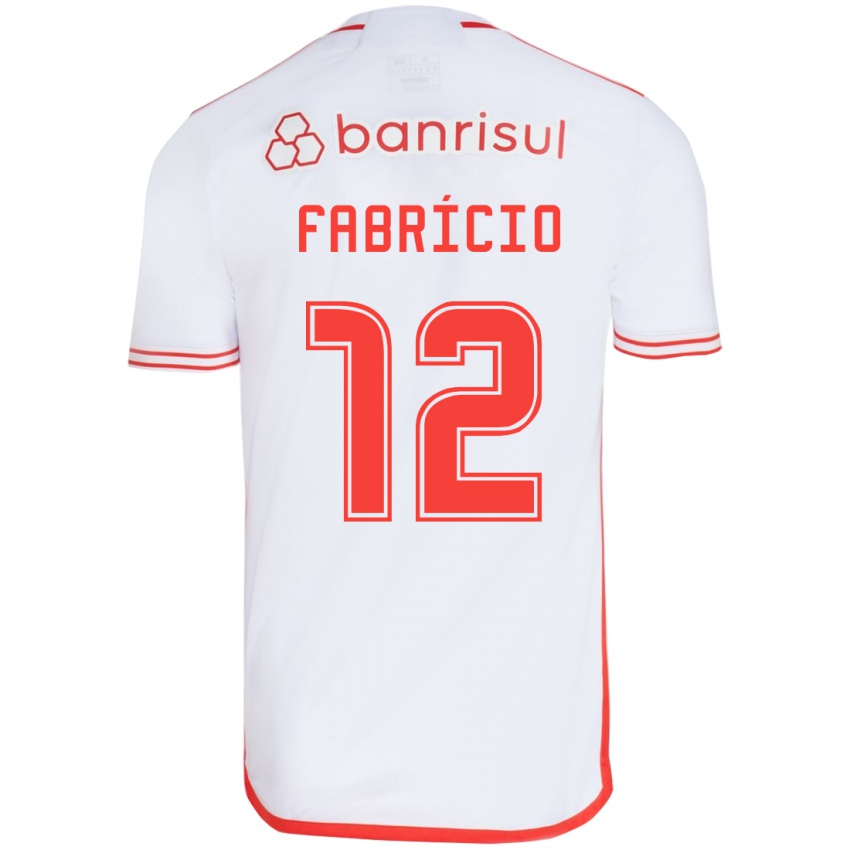 Criança Camisola Fabrício #12 Branco Vermelho Alternativa 2024/25 Camisa