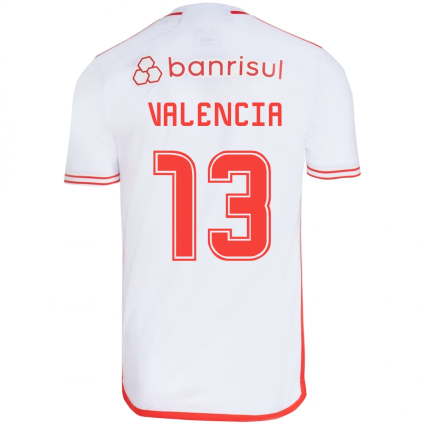 Criança Camisola Enner Valencia #13 Branco Vermelho Alternativa 2024/25 Camisa