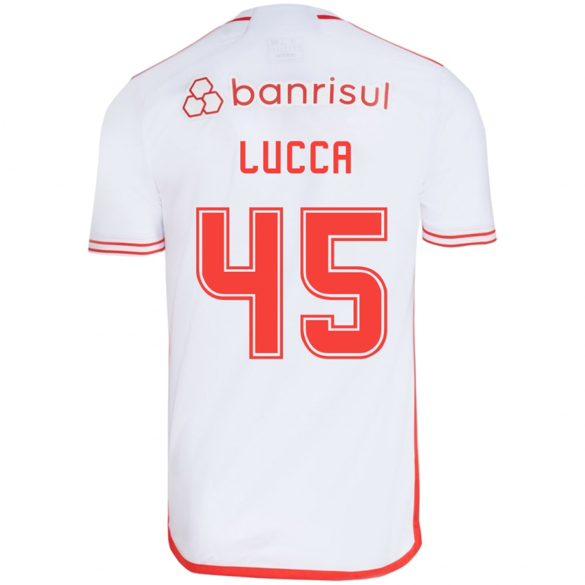 Criança Camisola Lucca #45 Branco Vermelho Alternativa 2024/25 Camisa