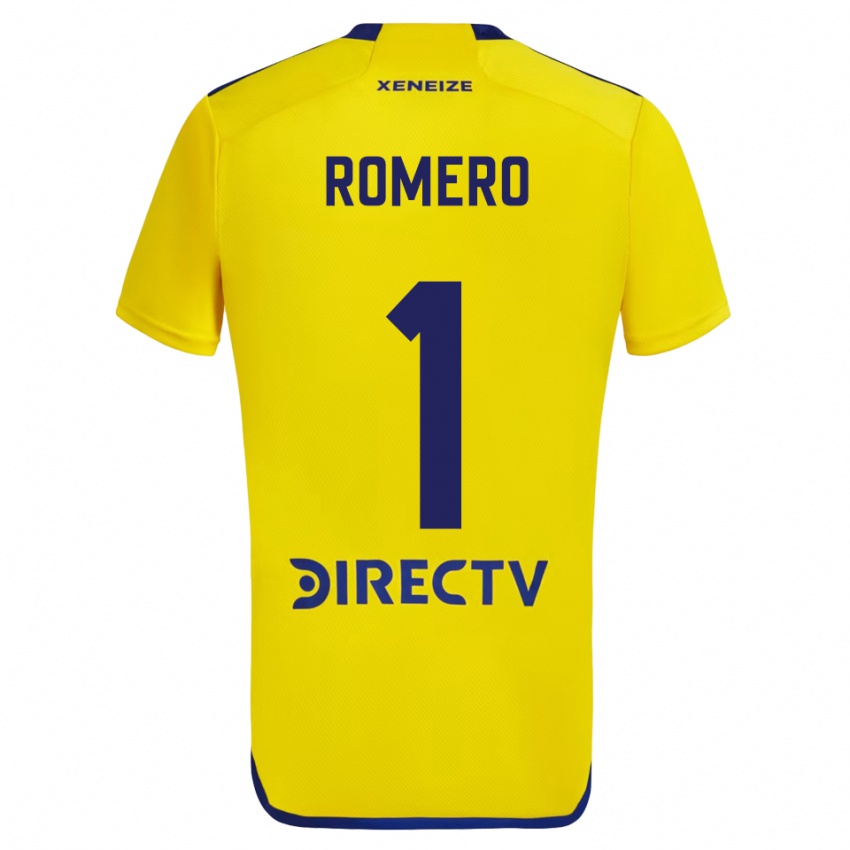 Criança Camisola Sergio Romero #1 Amarelo Azul Alternativa 2024/25 Camisa