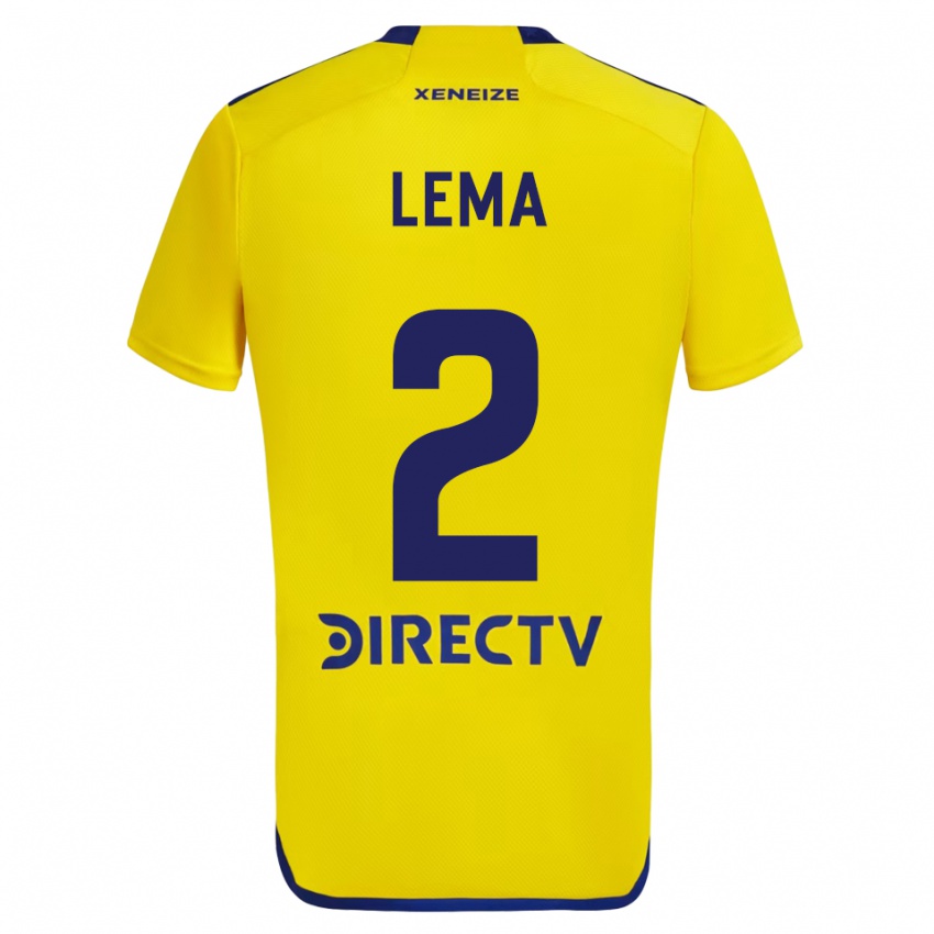 Criança Camisola Cristian Lema #2 Amarelo Azul Alternativa 2024/25 Camisa