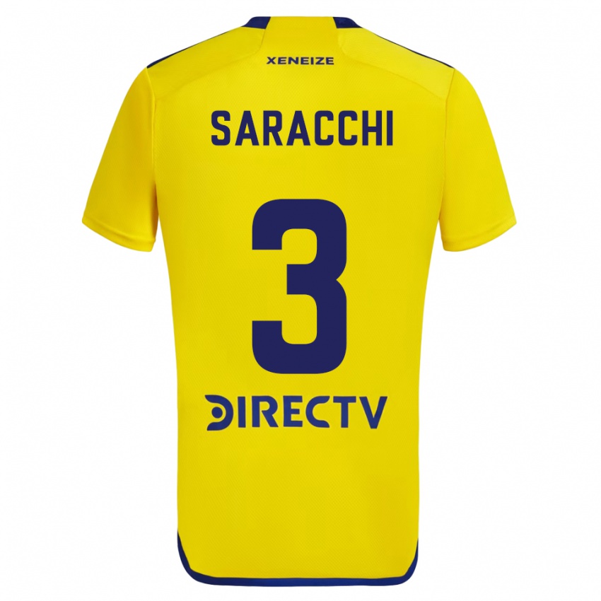 Criança Camisola Marcelo Saracchi #3 Amarelo Azul Alternativa 2024/25 Camisa