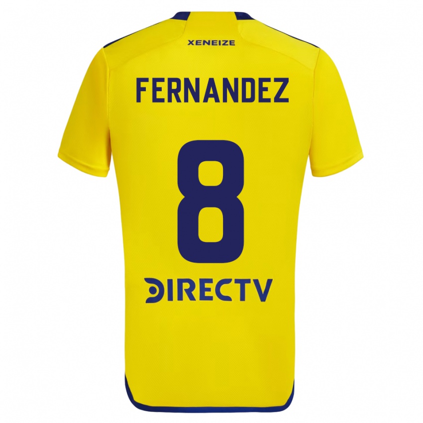 Criança Camisola Pol Fernández #8 Amarelo Azul Alternativa 2024/25 Camisa