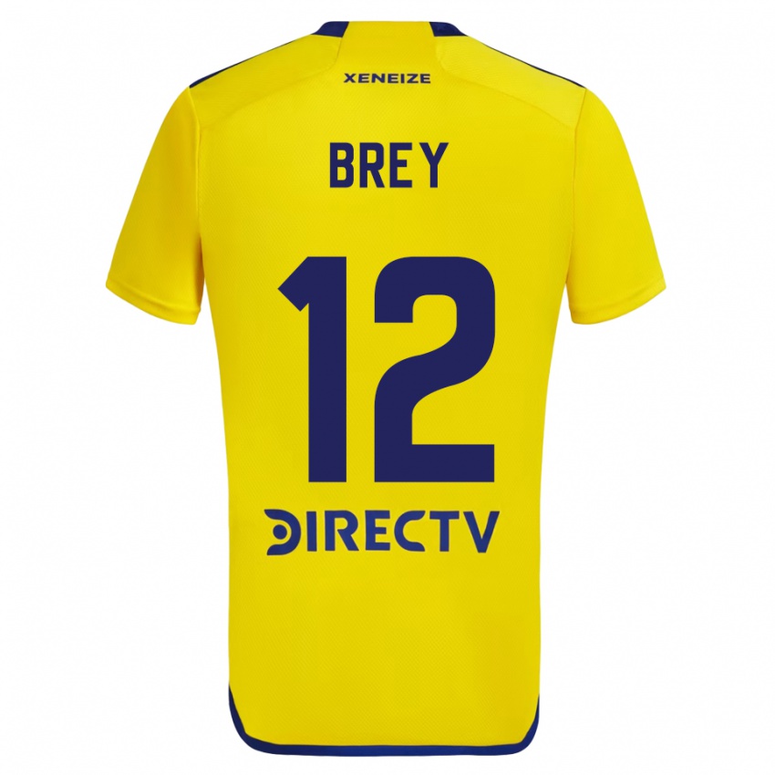 Criança Camisola Leandro Brey #12 Amarelo Azul Alternativa 2024/25 Camisa