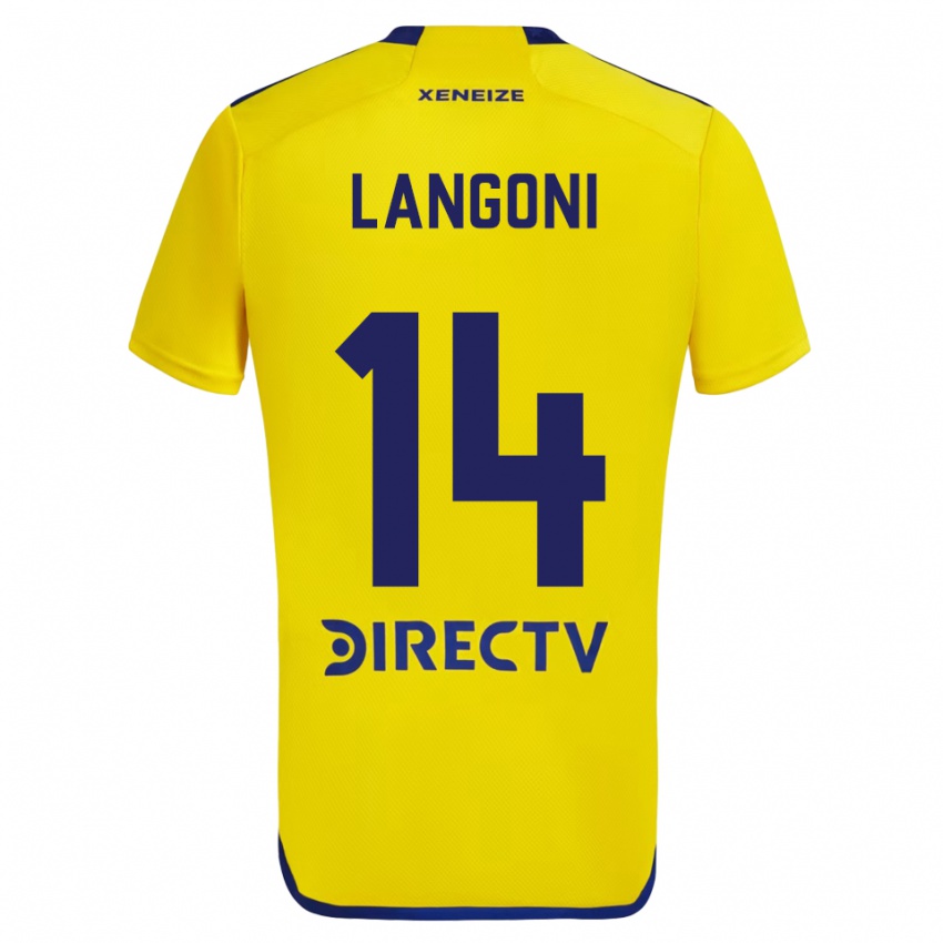 Criança Camisola Luca Langoni #14 Amarelo Azul Alternativa 2024/25 Camisa