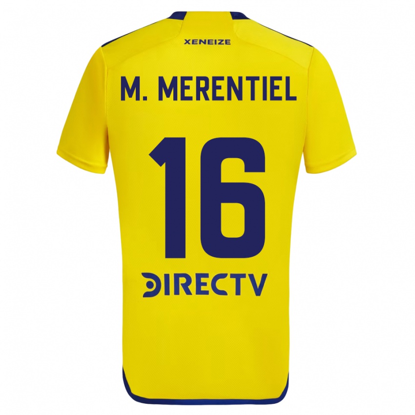 Criança Camisola Miguel Merentiel #16 Amarelo Azul Alternativa 2024/25 Camisa