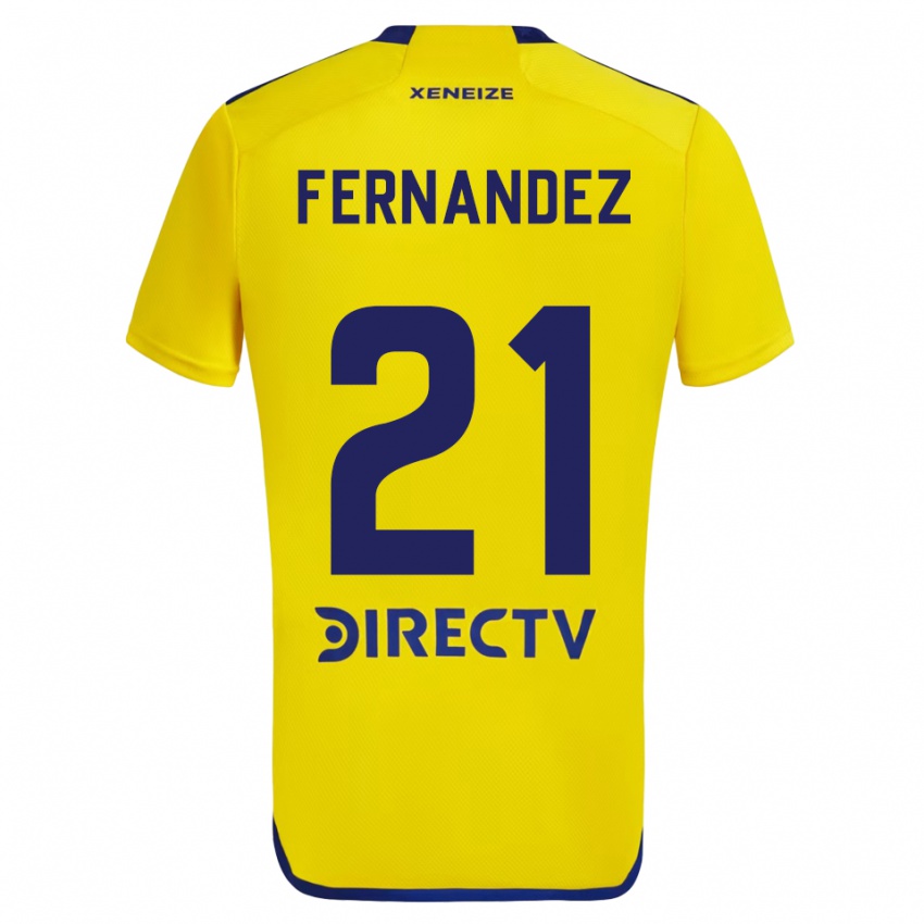 Criança Camisola Ezequiel Fernandez #21 Amarelo Azul Alternativa 2024/25 Camisa