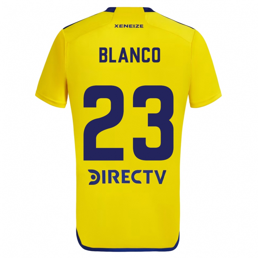 Criança Camisola Lautaro Blanco #23 Amarelo Azul Alternativa 2024/25 Camisa