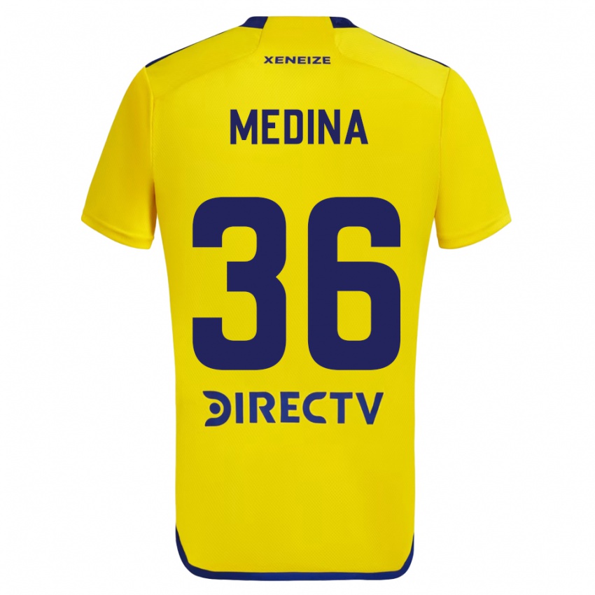 Criança Camisola Cristian Medina #36 Amarelo Azul Alternativa 2024/25 Camisa