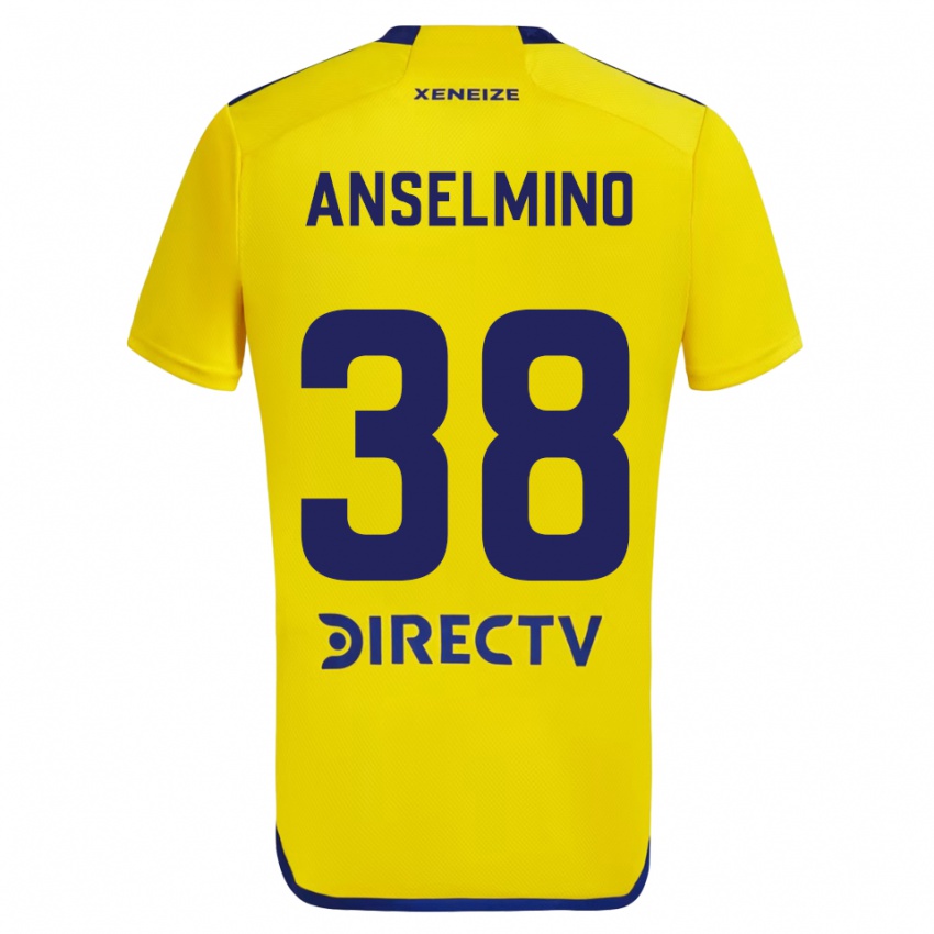 Criança Camisola Aarón Anselmino #38 Amarelo Azul Alternativa 2024/25 Camisa