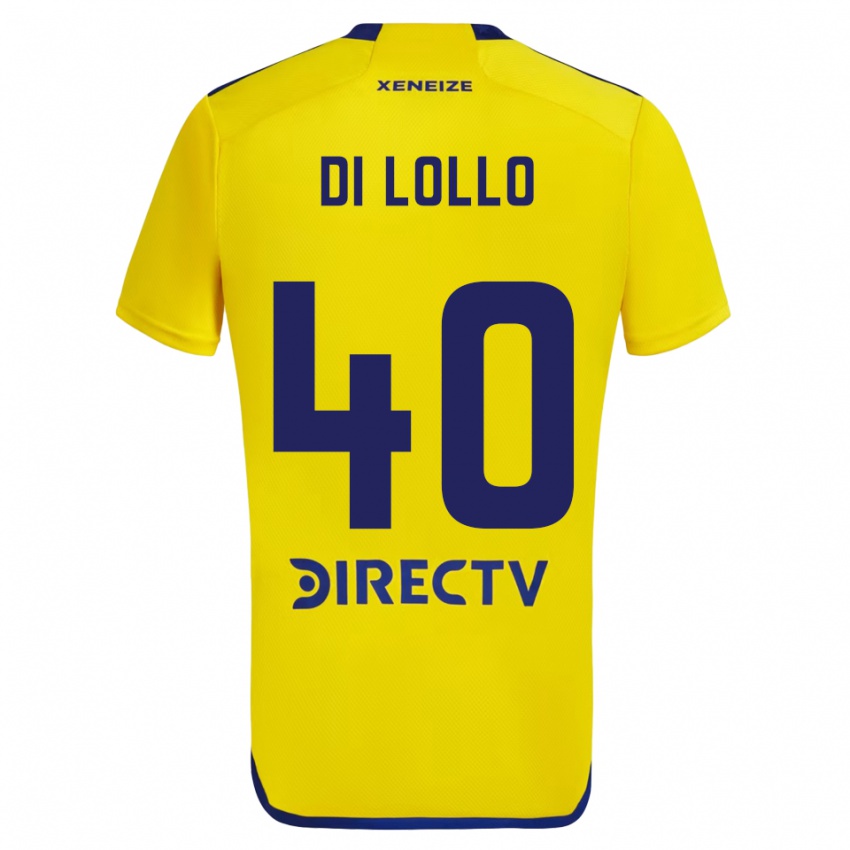 Criança Camisola Lautaro Di Lollo #40 Amarelo Azul Alternativa 2024/25 Camisa